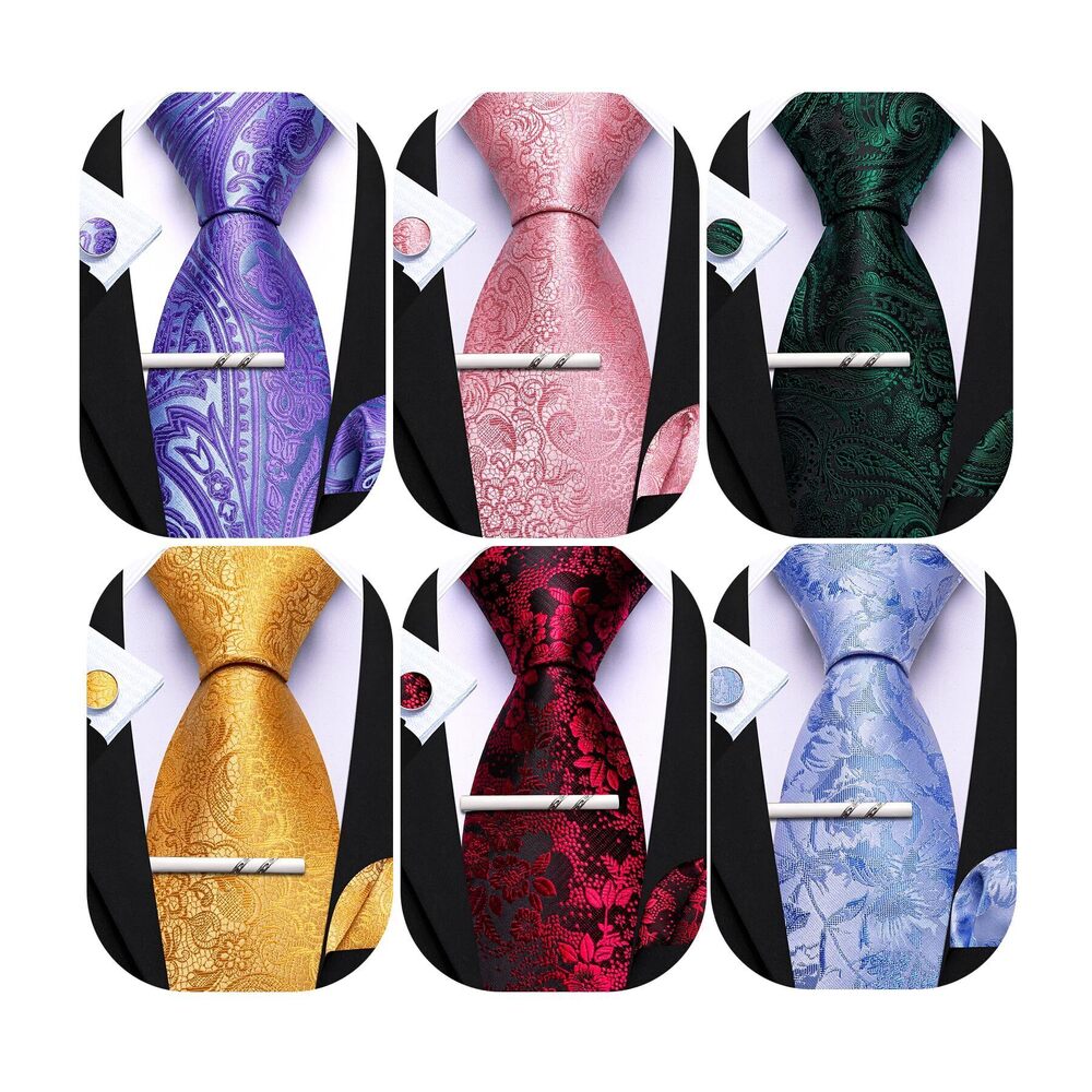 7312 6 PCS Ties Set Silk Business Fashion Woven Necktie Handkerchief